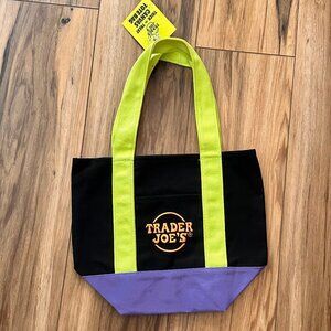 Trader Joe's Halloween Trick or Treat Collection Mini Tote- black/green/purple